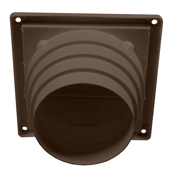 Vent Hose Wall Adaptor 4" 4.5" 5" Air Con Tumble Dryer Cooker Hood Step Outlet Brown