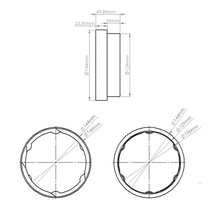 Vent Hose Connector Adaptor Threaded Duct Pipe Outlet Ring (5" / 125mm)