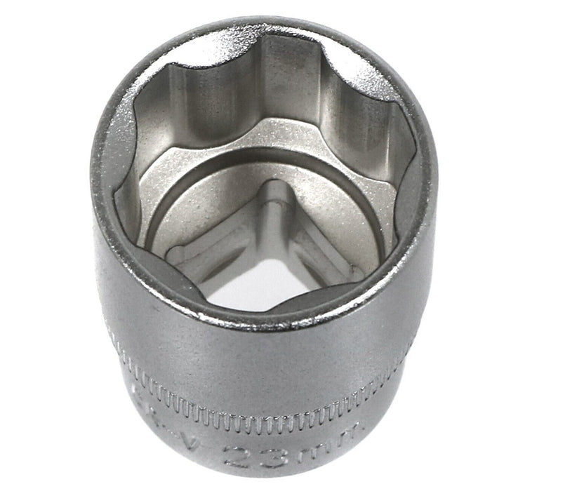 23mm Socket Square Drive 1/2" 6 Point Metric CR-V Tyre Wheel Nut Nuts Car