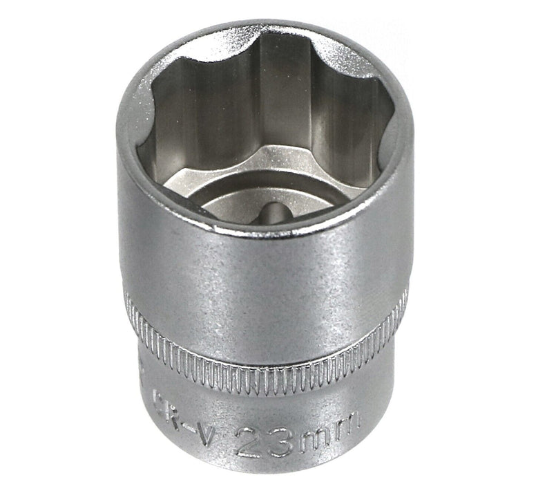 23mm Socket Square Drive 1/2" 6 Point Metric CR-V Tyre Wheel Nut Nuts Car