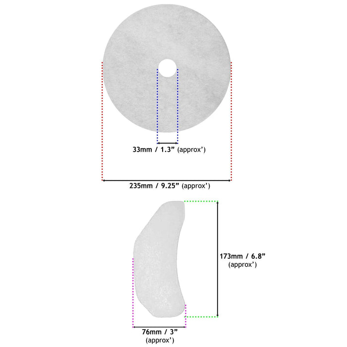 Universal Tumble Dryer 235mm Cloth Round Exhaust + Air Intake Filters (10 Piece Filter Kit)