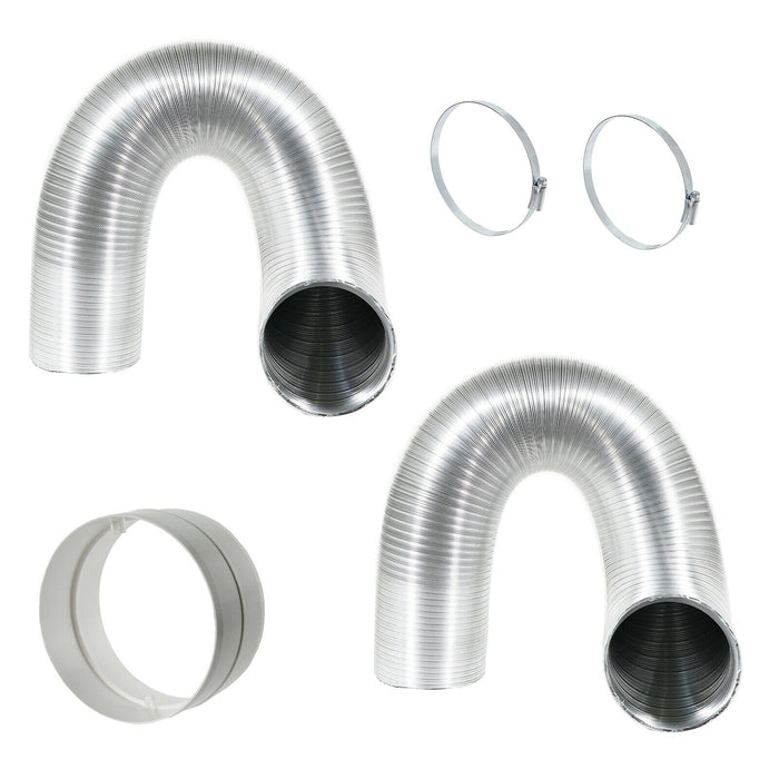 Air Conditioning 5" 3 Metre Duct Kit (2 x Vent Hoses + Hose Connector + 2 x Clips)