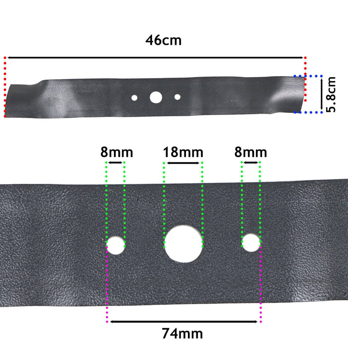 Atco Lawnmower Blade Liner 18S 18SE 18SH Mower Rotary 46cm 181004458/0