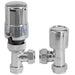 TOWER Thermostatic Radiator Valve Angled TRV Rad Lockshield Chrome Valves Set