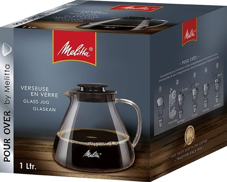 Melitta Glass Coffee Jug Borosilicate Pour Over Filter 1 Litre 6761025