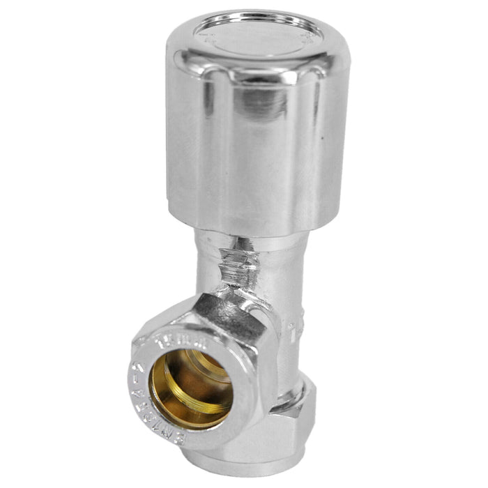 TOWER Thermostatic Radiator Valve Angled TRV Rad Lockshield Chrome Valves Set