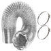 Universal Tumble Dryer Aluminium Duct Vent Hose + 2 x Pipe Clips (4" / 100mm x 5 Metres)
