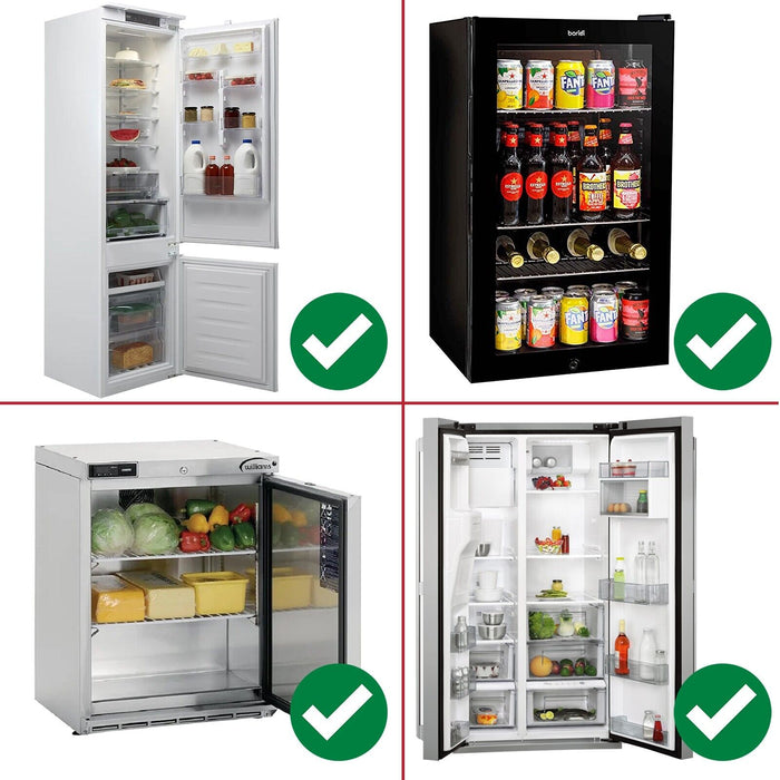Universal Fridge Refrigerator Freezer Shelf White, Adjustable, Plastic Coated, Extendable Arms