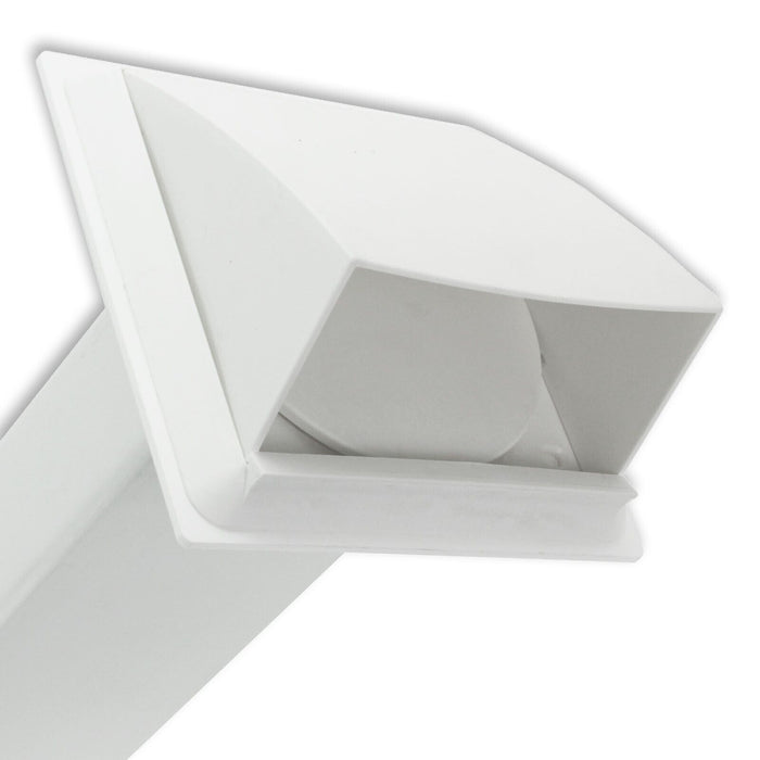 Universal Tumble Dryer Vent Kit Non Return Flap Exterior Wall Pipe Duct (White, 4" / 100mm)