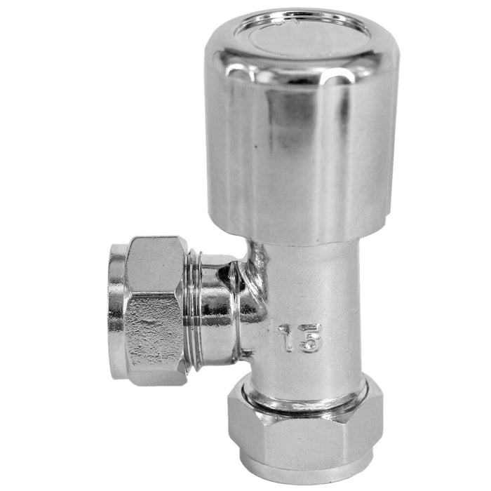 TOWER Thermostatic Radiator Valve Angled TRV Rad Lockshield Chrome Valves Set