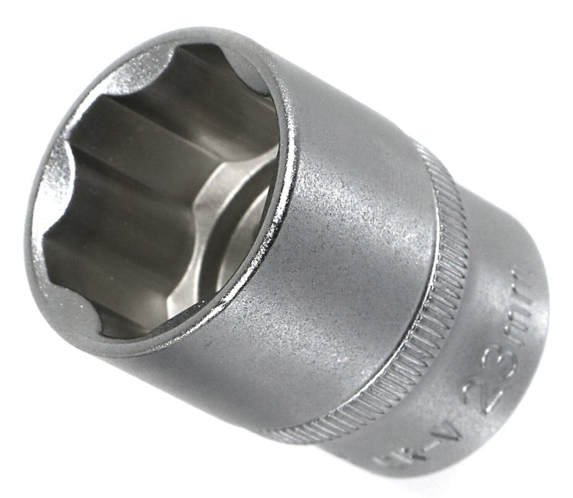 23mm Socket Square Drive 1/2" 6 Point Metric CR-V Tyre Wheel Nut Nuts Car
