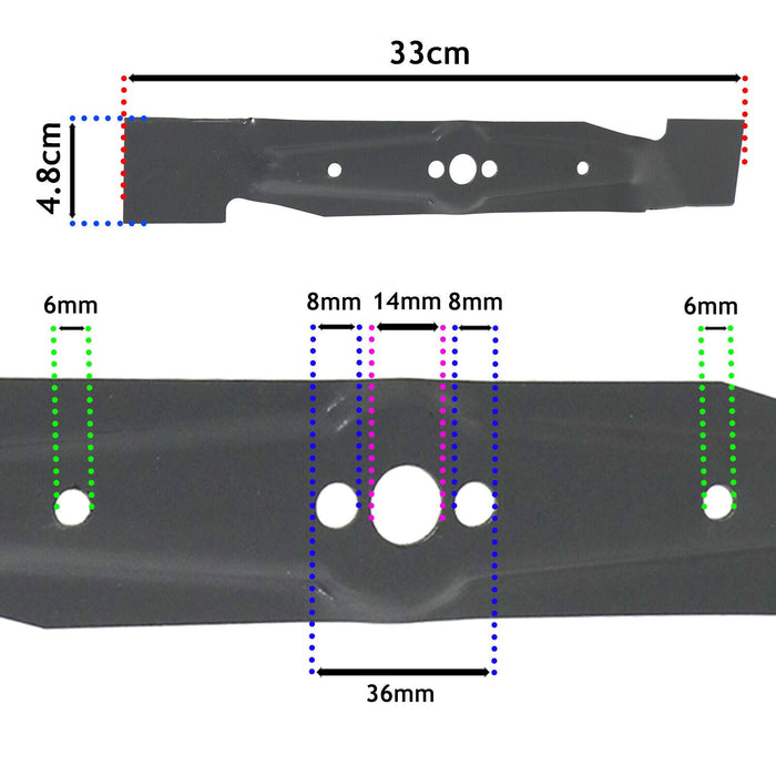 Blade for Flymo Power Compact 330 PC330 Lawnmower Mower 33cm 13" FLY006 x 2