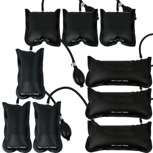 Inflatable Air Wedge Shim Lifting Levelling Pump Bag Tool Set 135kg (Pack of 9)