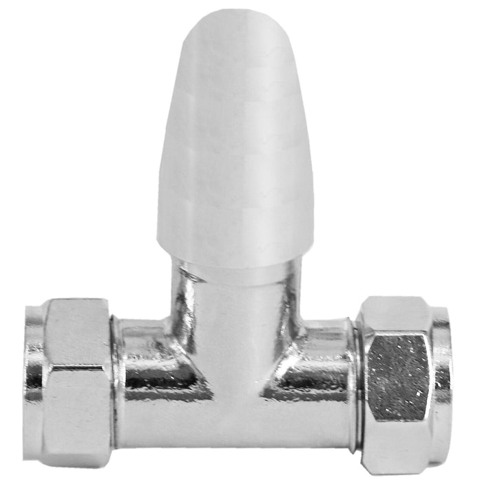 TOWER Thermostatic Radiator Valve Straight TRV Rad Lockshield Chrome Valves Set