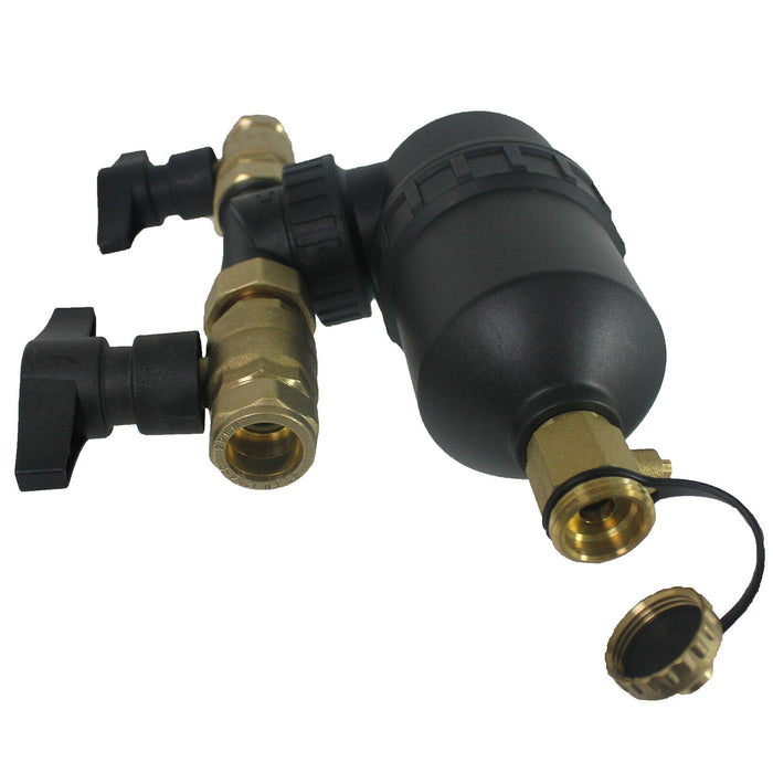 Tower 22mm Magentic Boiler Filter Inline Central Heating Brass Threaded Pipe Energy Saving Kit