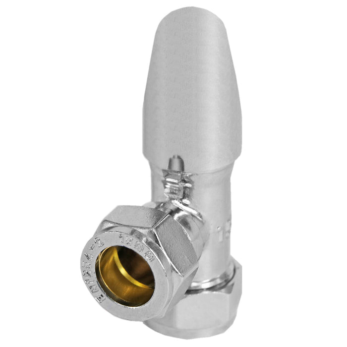 TOWER Thermostatic Radiator Valve Angled TRV Rad Lockshield Chrome Valves Set