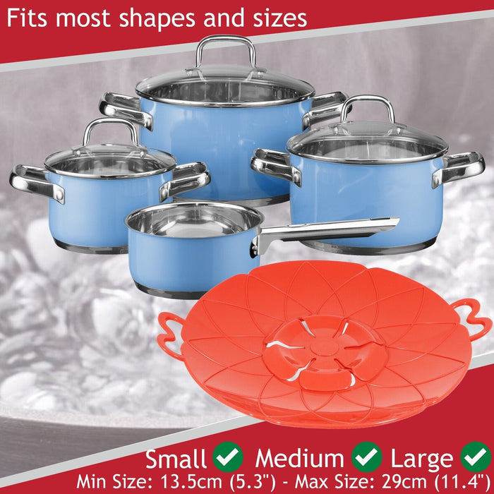 Pan Lid Spill Stopper Silicone Pot Steamer Saucepan Cover Anti Boiling Overflow Protector