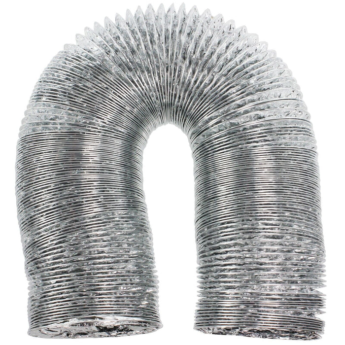 Universal Air Conditioning Aluminium Duct Vent Hose + 2 x Pipe Clips (4" / 100mm x 5 Metres)