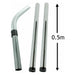 SPARES2GO - Chrome Extension Rod, Pipe Tube Set, bent end handle,0.5m for Numatic Henry Hoover Vacuum Cleaner