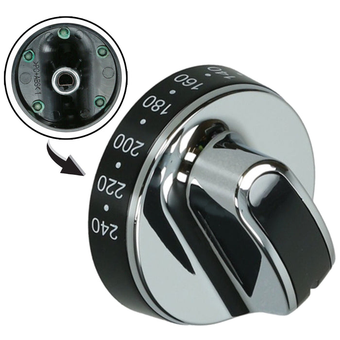 STOVES NEW WORLD Oven Knob Switch Cooker Temperature Dial Silver Black 444442687 083157008